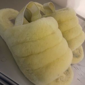 Yellow UGG Fluff Yeah Slides